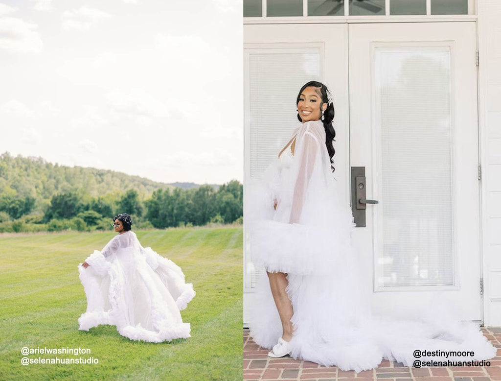Tulle Ruffled Sleeves Fringe Multi-Color Custom Robe for Theme Photo Shoot
