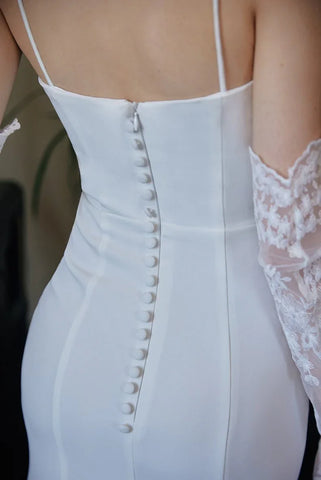 Greece Goddess Spaghetti-straps Stretchy Satin Wedding Dress