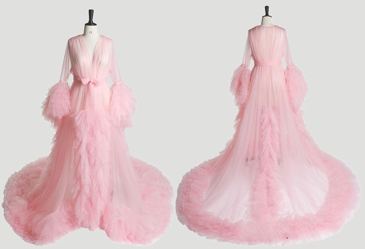Tulle Ruffled Sleeves Fringe Multi-Color Custom Robe for Theme Photo Shoot