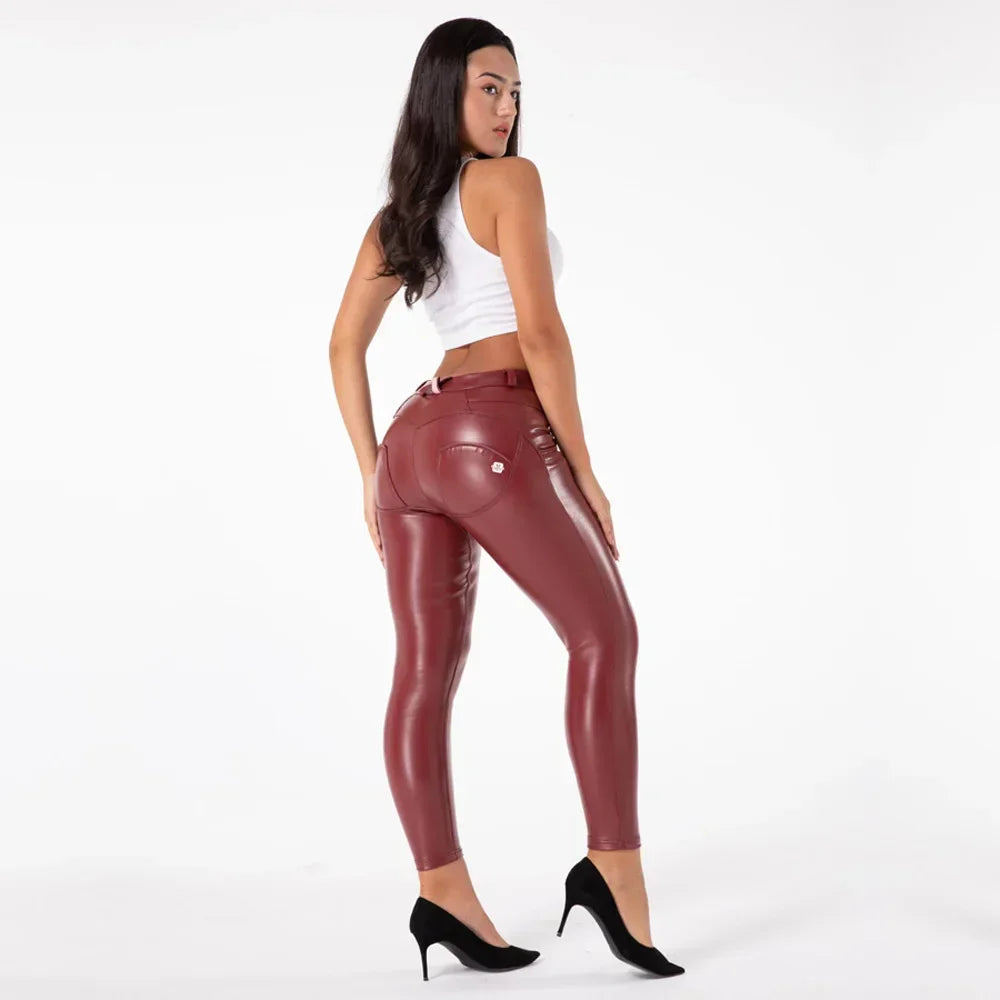 Paterson Faux Leather Pencil Pants Streetwear Slim Fit Trousers