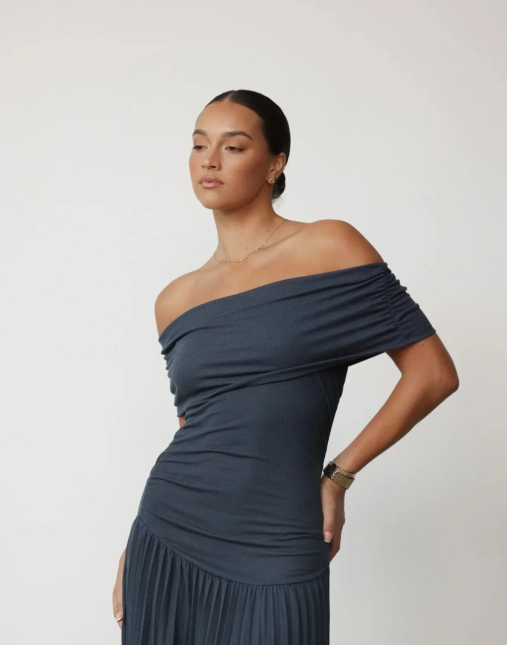 Bergoo Versatile Dress One Shoulder Elegant Casual Formal Sleeveless Dress