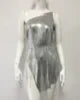 Drexel Hill Metal Fashion Oblique Collar Sequin Slip Anti-Wrinkle Mini Dress