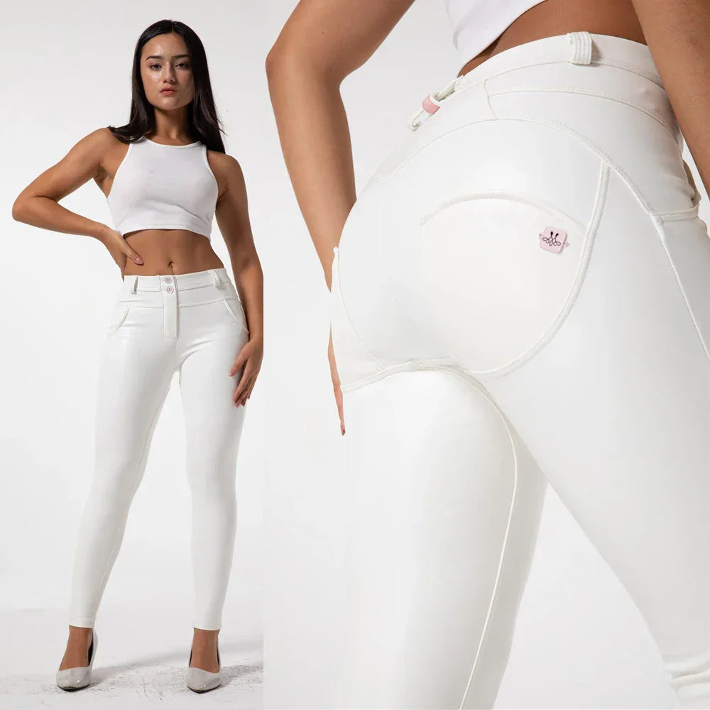 Paterson Faux Leather Pencil Pants Streetwear Slim Fit Trousers