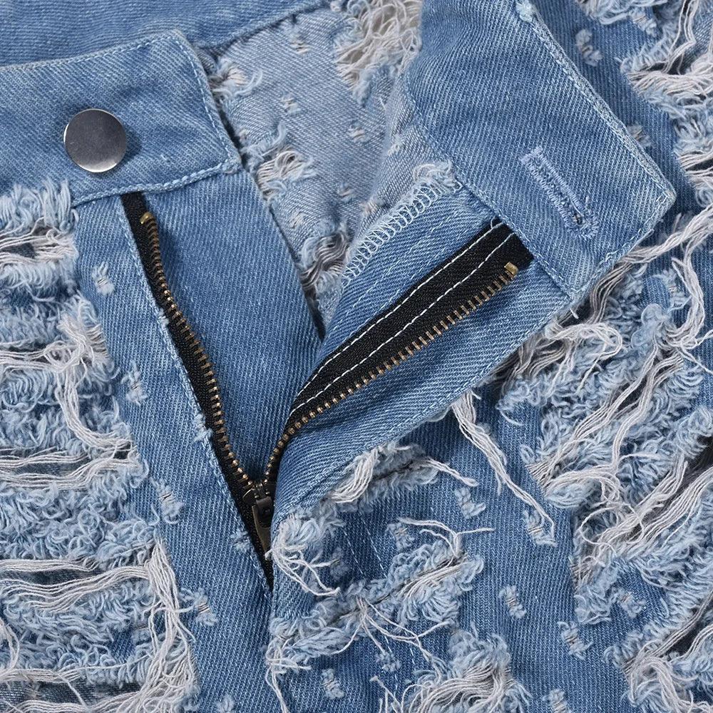 Surf City Street Hollow Out Trousers Straight Fit Denim Jeans