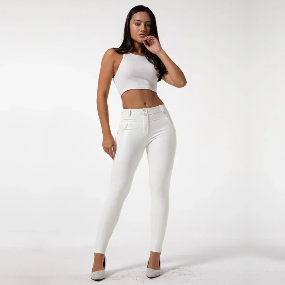 Paterson Faux Leather Pencil Pants Streetwear Slim Fit Trousers