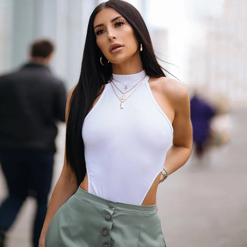 Stonebridge Sexy High Street Neon Bodysuits Summer Colorful Sleevelss Backless Tops