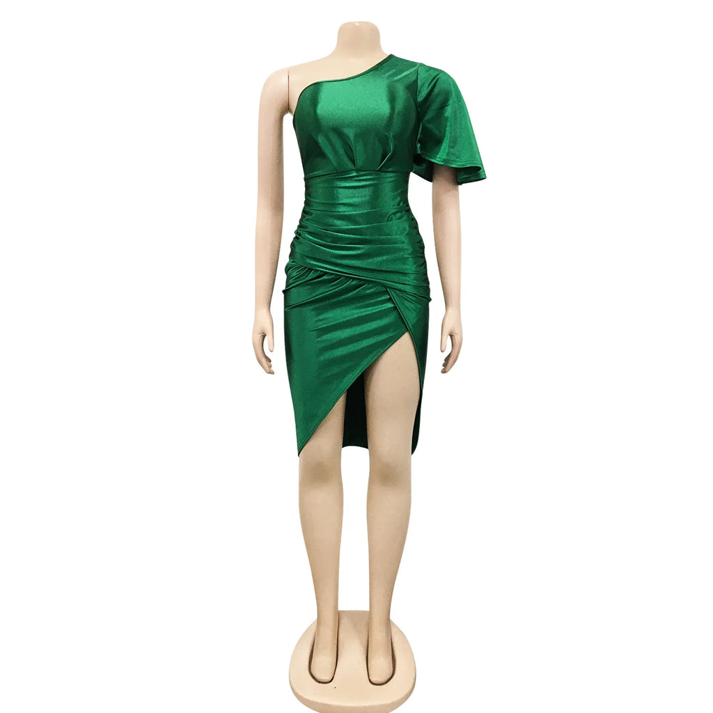 Ross Corner Plus Size Elegant One-shoulder Bodycon Evening Bridesmaid Dress