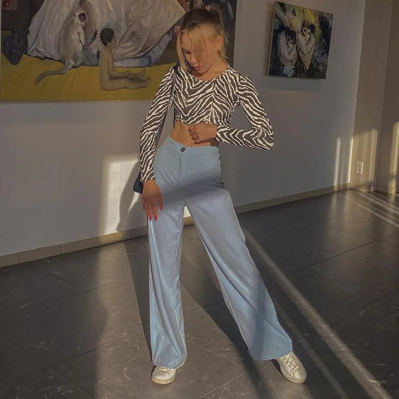 Saturn Sexy Backless Lace ups Pullover Black O Neck Slim Long Sleeve Tops