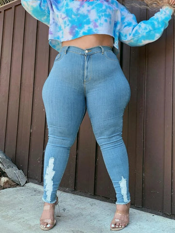 Goshen High Quality Slim Fit Lace Tassel Jeans Plus Size XL Big Butt Lifting
