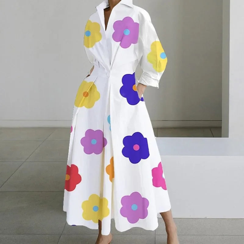 Sutton Manor Casual Long Sleeve Elastic Waist Printed