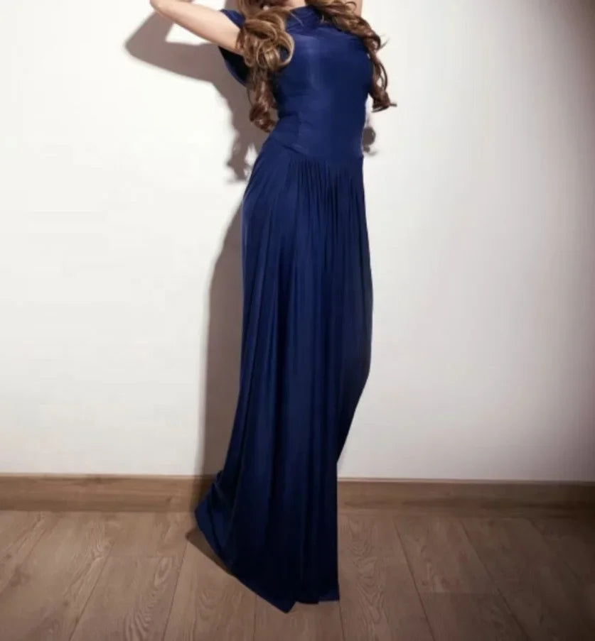 Pickens Retro Shawl Pleated Wrap Long Maxi Event Dress