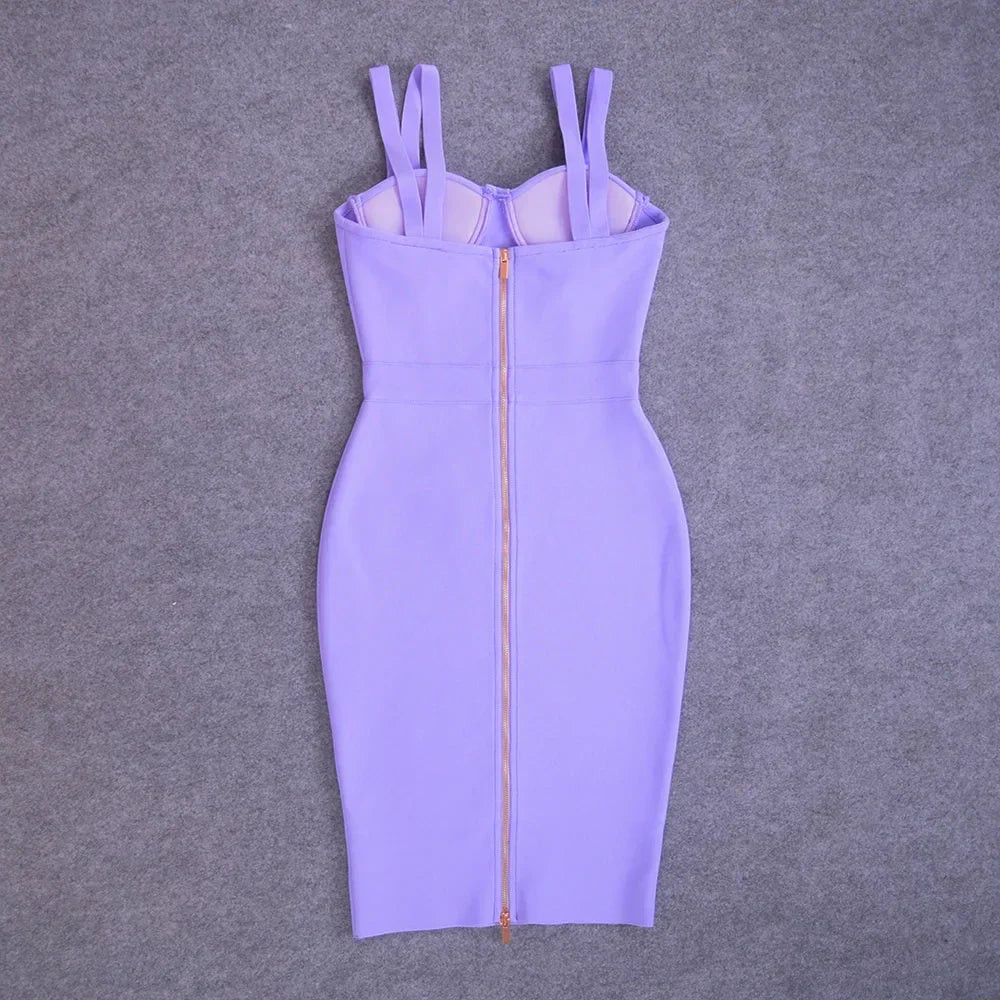 Sarnia Rhinestone Bandage Evening Date Night Maxi Spaghetti Strap Dress