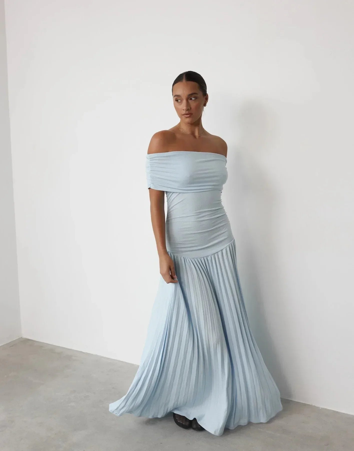 Bergoo Versatile Dress One Shoulder Elegant Casual Formal Sleeveless Dress