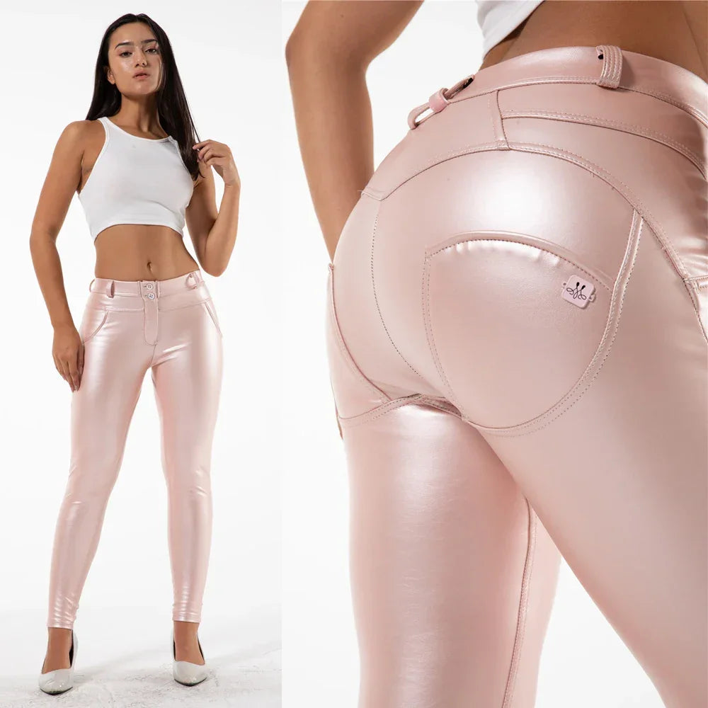 Paterson Faux Leather Pencil Pants Streetwear Slim Fit Trousers