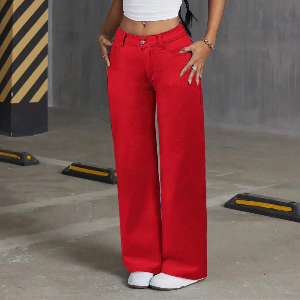 Walpack Township High Quality Vintage Ladies Jeans High-Waisted Straight-Leg Cotton Denim