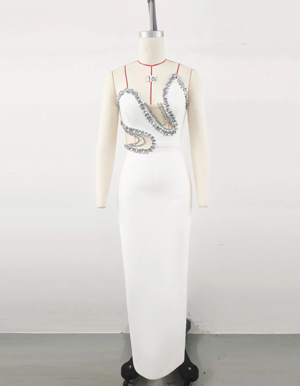 Mount Tabor High Quality Europe Sexy Maxi Empire Diamonds Lace Dress