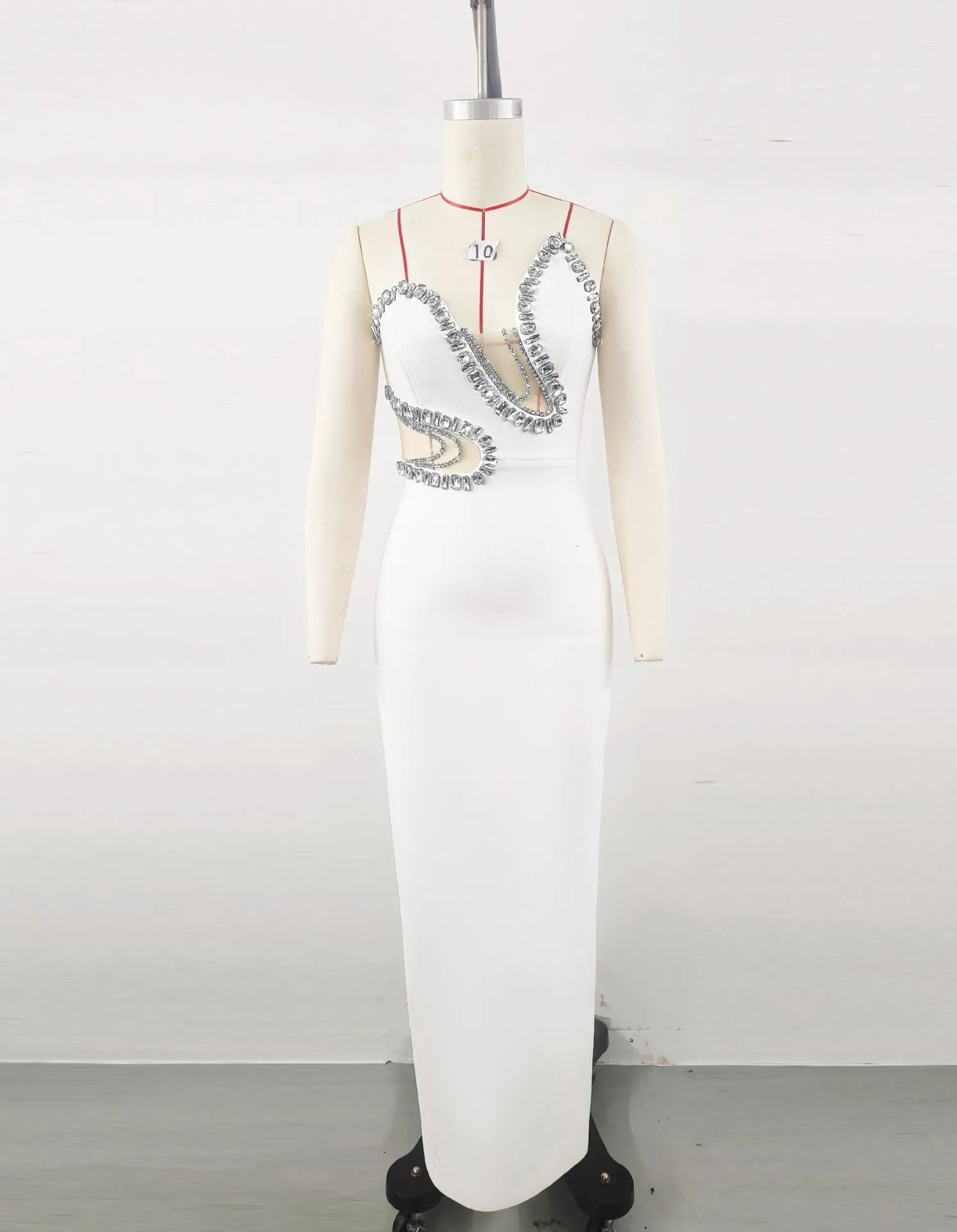 Mount Tabor High Quality Europe Sexy Maxi Empire Diamonds Lace Dress