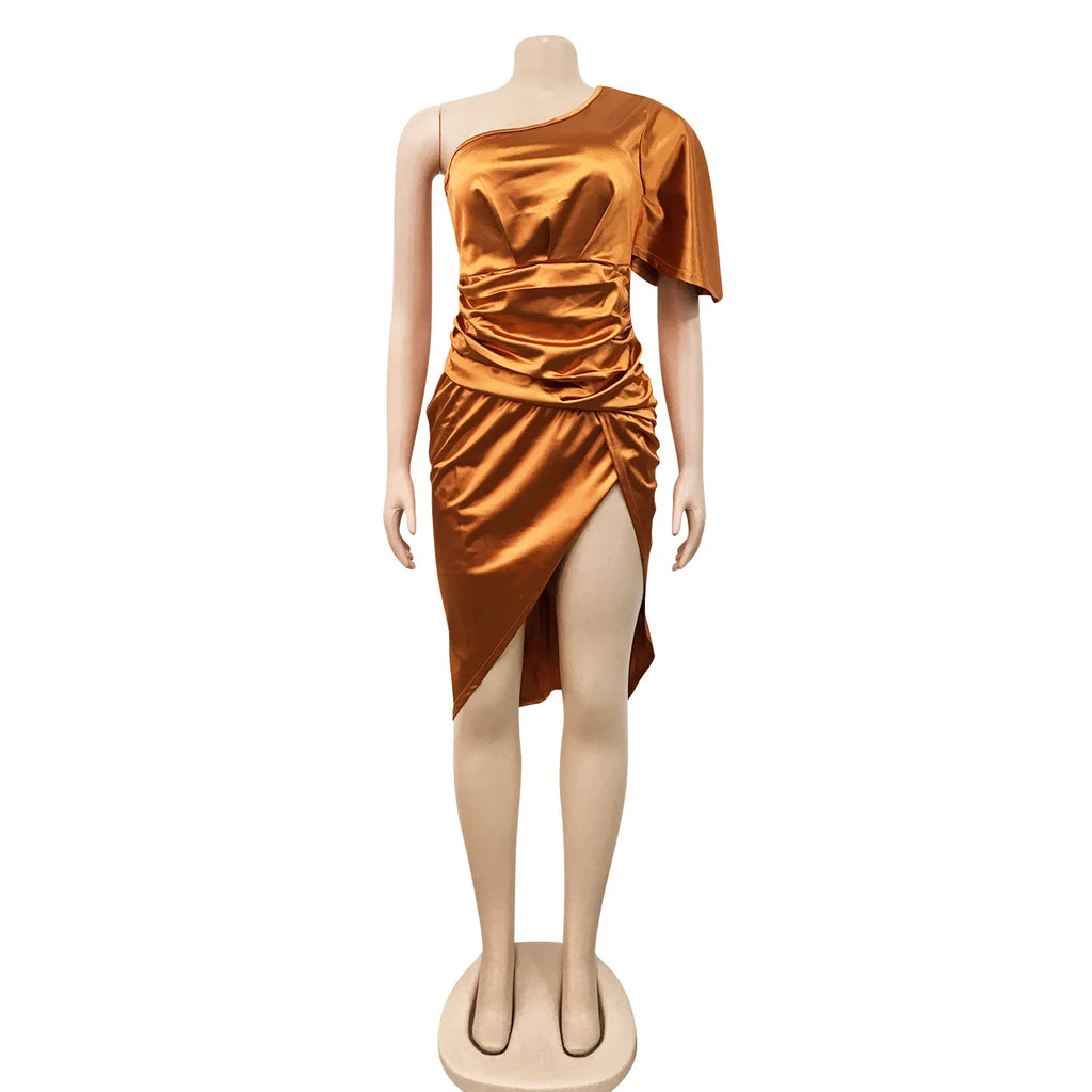 Ross Corner Plus Size Elegant One-shoulder Bodycon Evening Bridesmaid Dress
