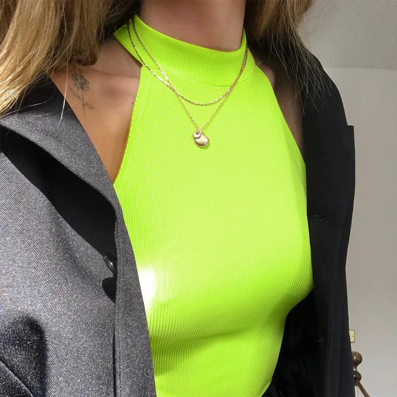 Stonebridge Sexy High Street Neon Bodysuits Summer Colorful Sleevelss Backless Tops