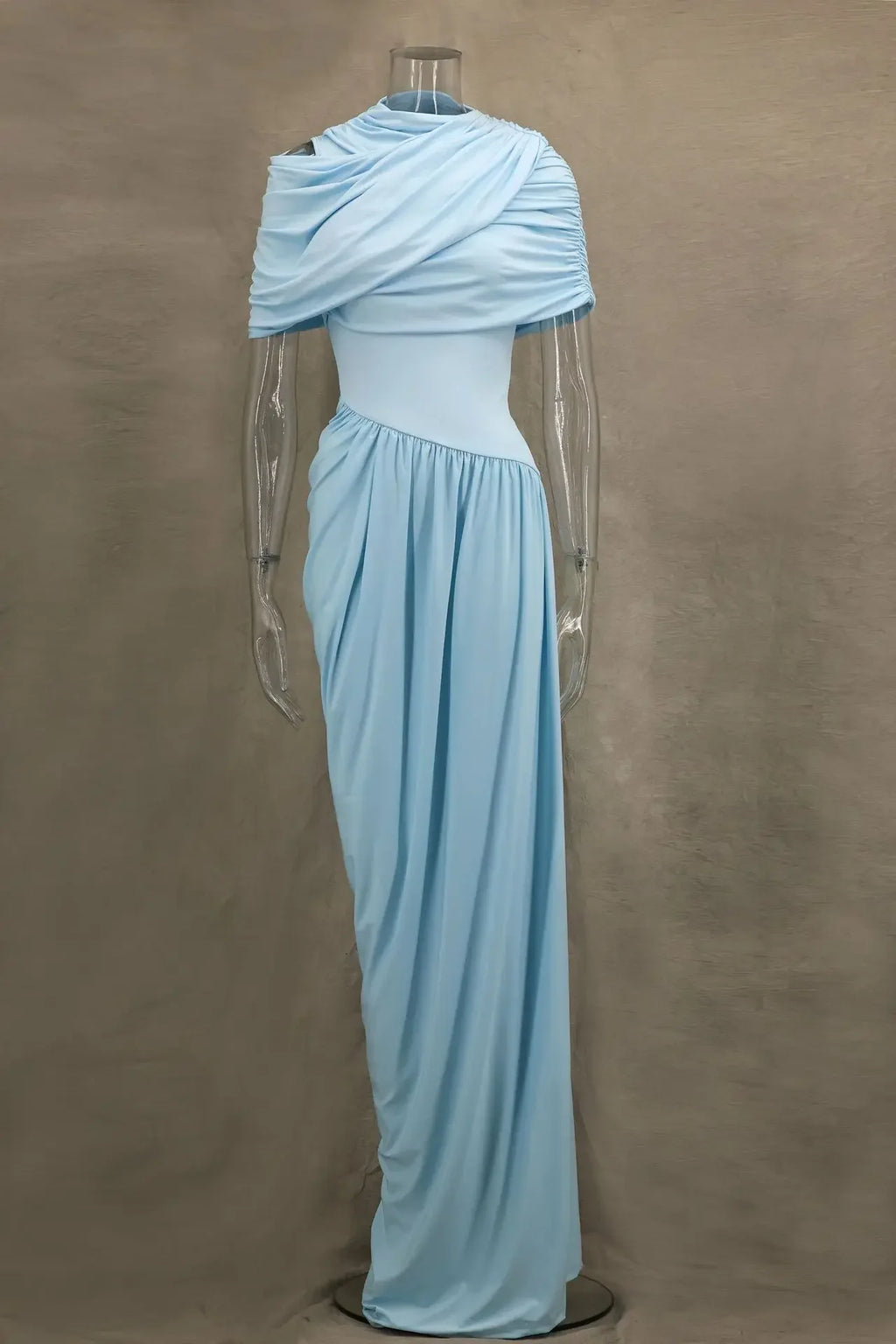 Pickens Retro Shawl Pleated Wrap Long Maxi Event Dress
