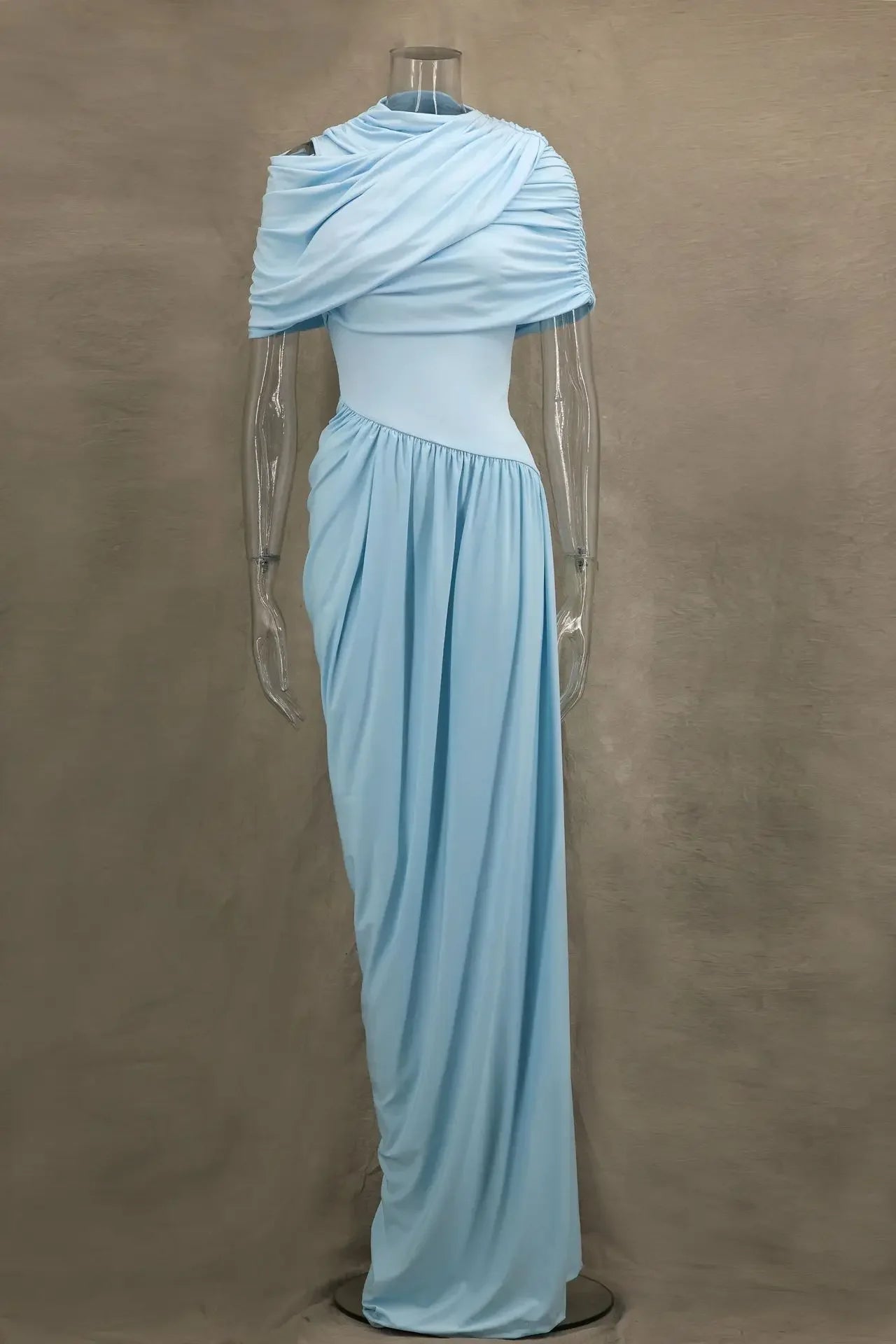 Pickens Retro Shawl Pleated Wrap Long Maxi Event Dress