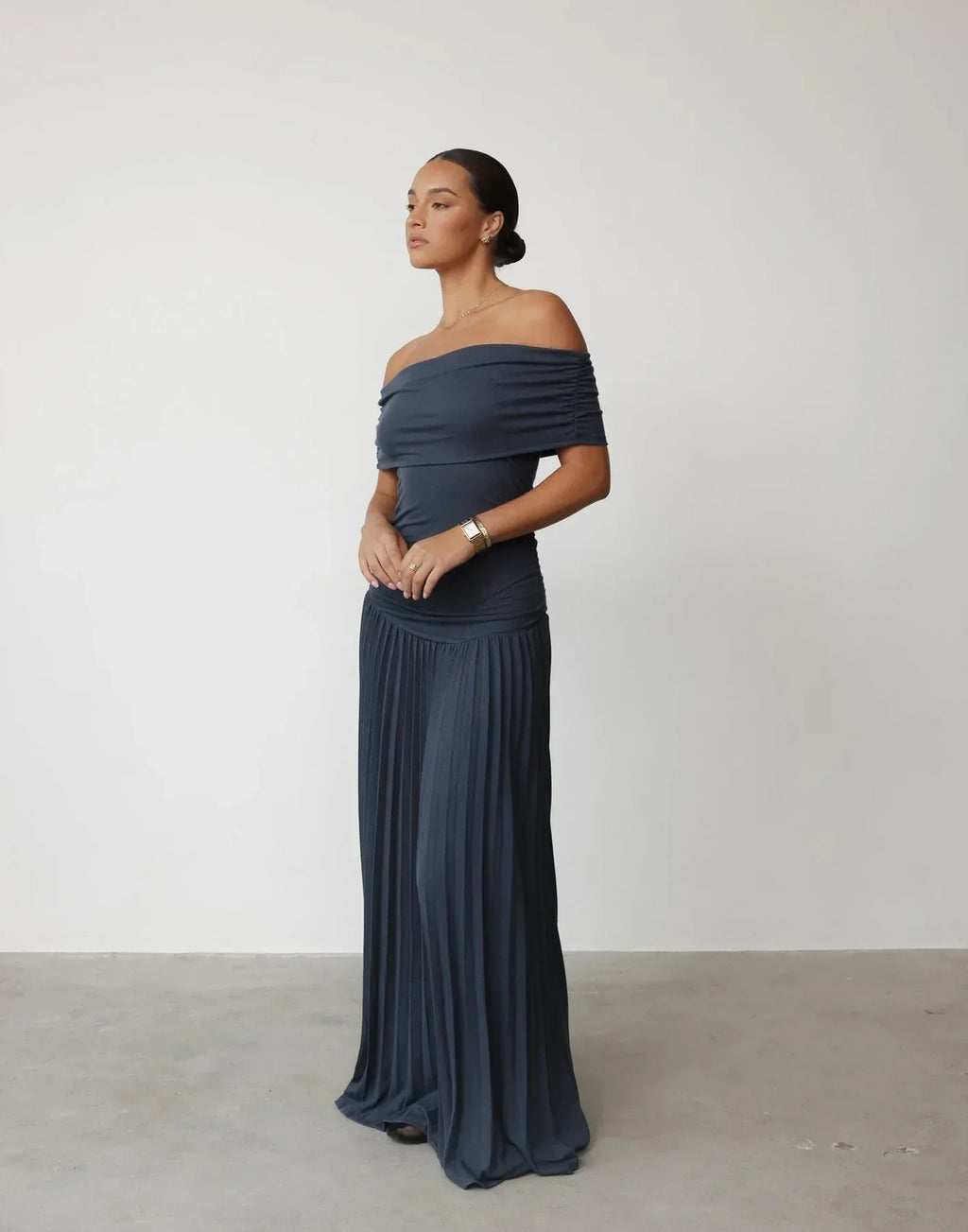 Bergoo Versatile Dress One Shoulder Elegant Casual Formal Sleeveless Dress
