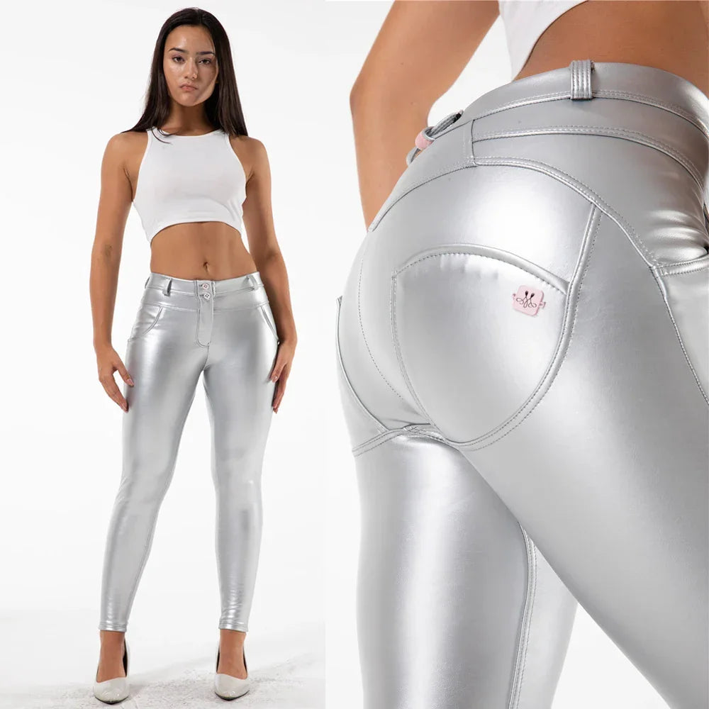 Paterson Faux Leather Pencil Pants Streetwear Slim Fit Trousers