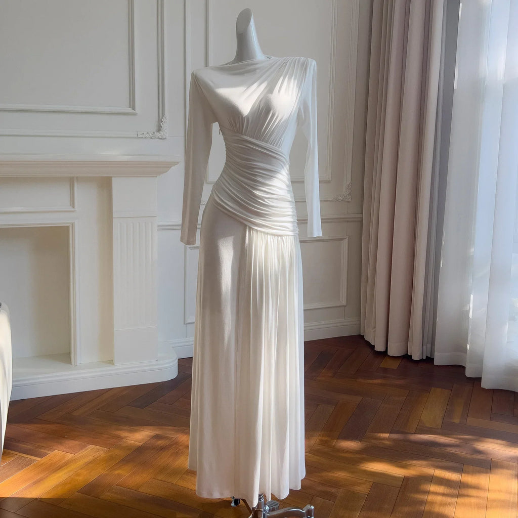 Helvetia Elegant Casual Solid Color Simple Loose Long Ladies Stunnig Dress