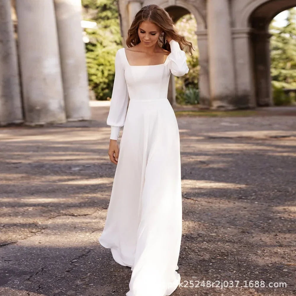 Inwood High Quality Customized Plus Size Satin Stretch White Evening Gown Dress