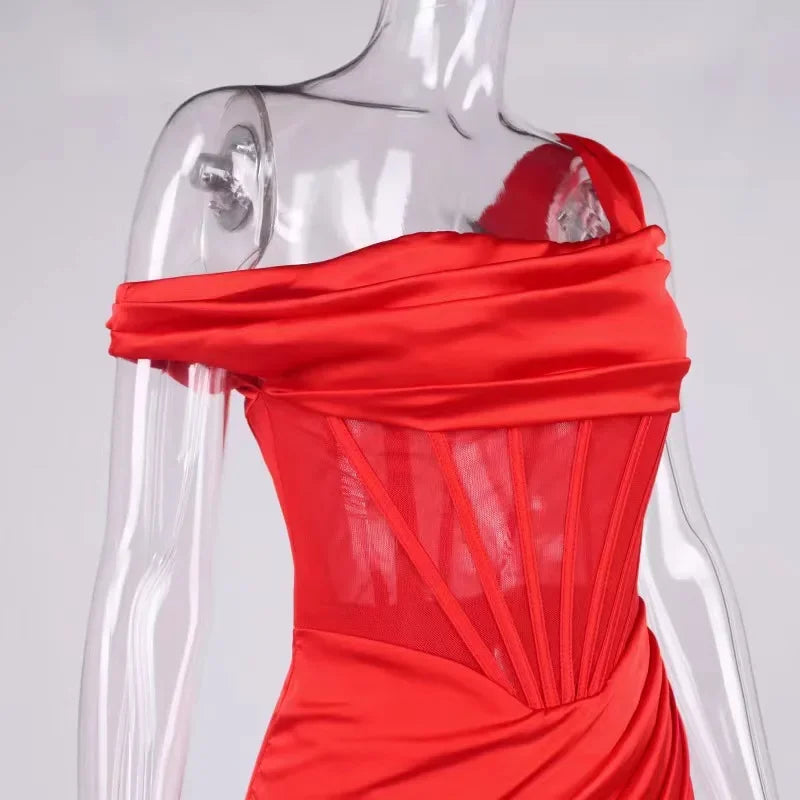 Long Island Off Shoulder Corset Design Elegant Casual Event Dress