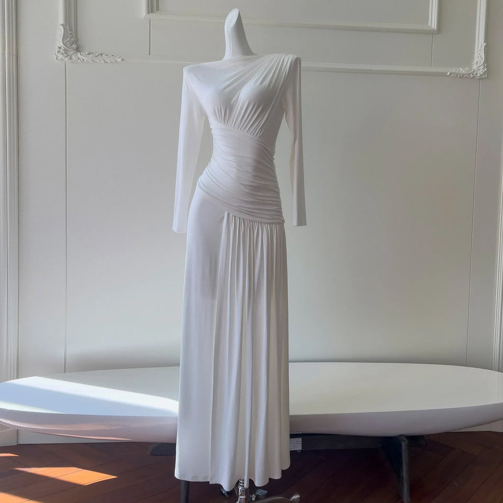 Helvetia Elegant Casual Solid Color Simple Loose Long Ladies Stunnig Dress