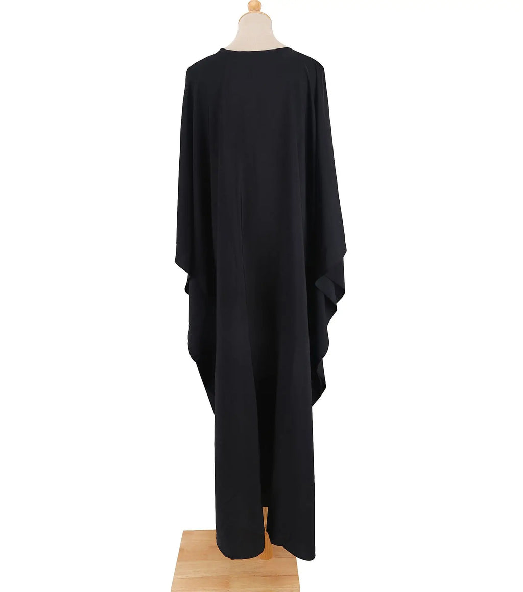 Plaza Plus Size Caftan Solid Color Plus Size Beach V Neck Cover Up Loose Soft Kaftan Dress