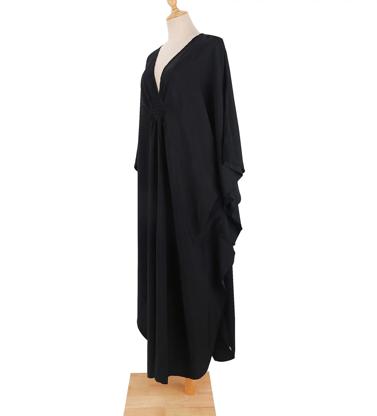 Plaza Plus Size Caftan Solid Color Plus Size Beach V Neck Cover Up Loose Soft Kaftan Dress