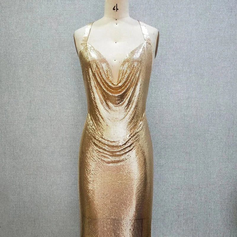 Sherbrooke Sexy Clothes High Slit Deep V Bling Backless Club Wear Party Dresses