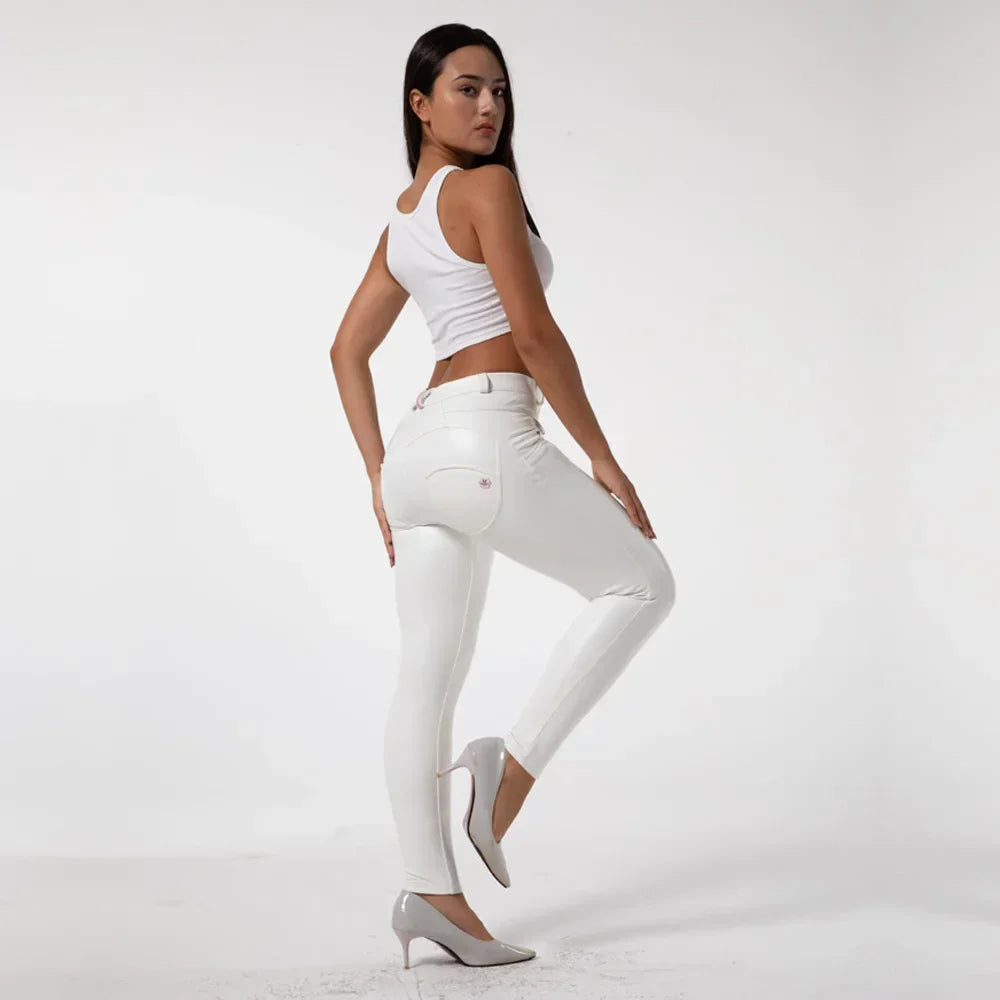 Paterson Faux Leather Pencil Pants Streetwear Slim Fit Trousers
