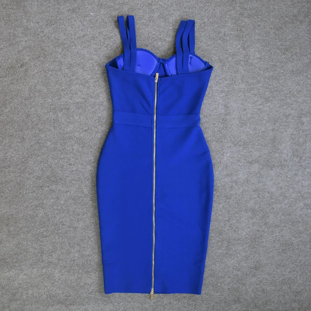 Sarnia Rhinestone Bandage Evening Date Night Maxi Spaghetti Strap Dress