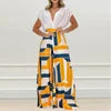 Glennys Deep V Gradient Floral Two Piece Sets