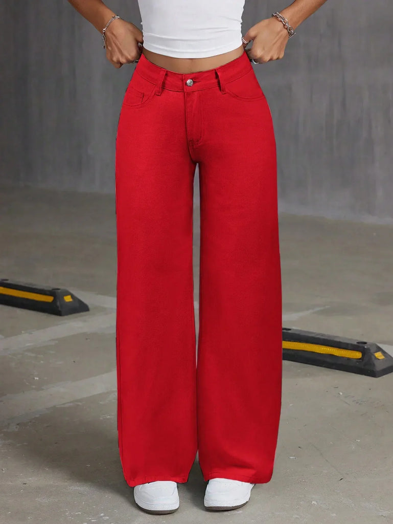Walpack Township High Quality Vintage Ladies Jeans High-Waisted Straight-Leg Cotton Denim