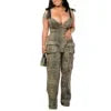 Kingston Solid Vintage Embroidered Drawstring Strapless Wide Leg Two Piece Set