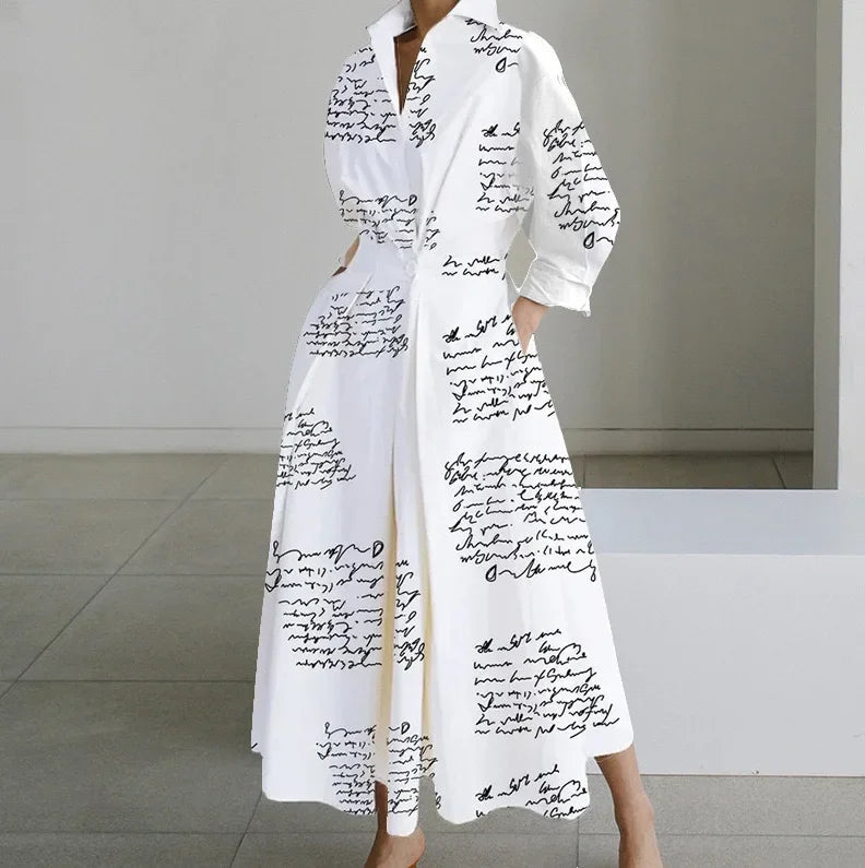 Sutton Manor Casual Long Sleeve Elastic Waist Printed