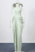 Churchville Fashion Celebrity Style Elegant Halter Backless Evening Maxi Dress