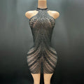 Fairmont Transparent Mesh Black Elegant Mini Dress