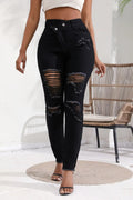 Toms River Ripped Holes Stretch Slash Pockets Distressed High Waist Pencil Denim Jeans