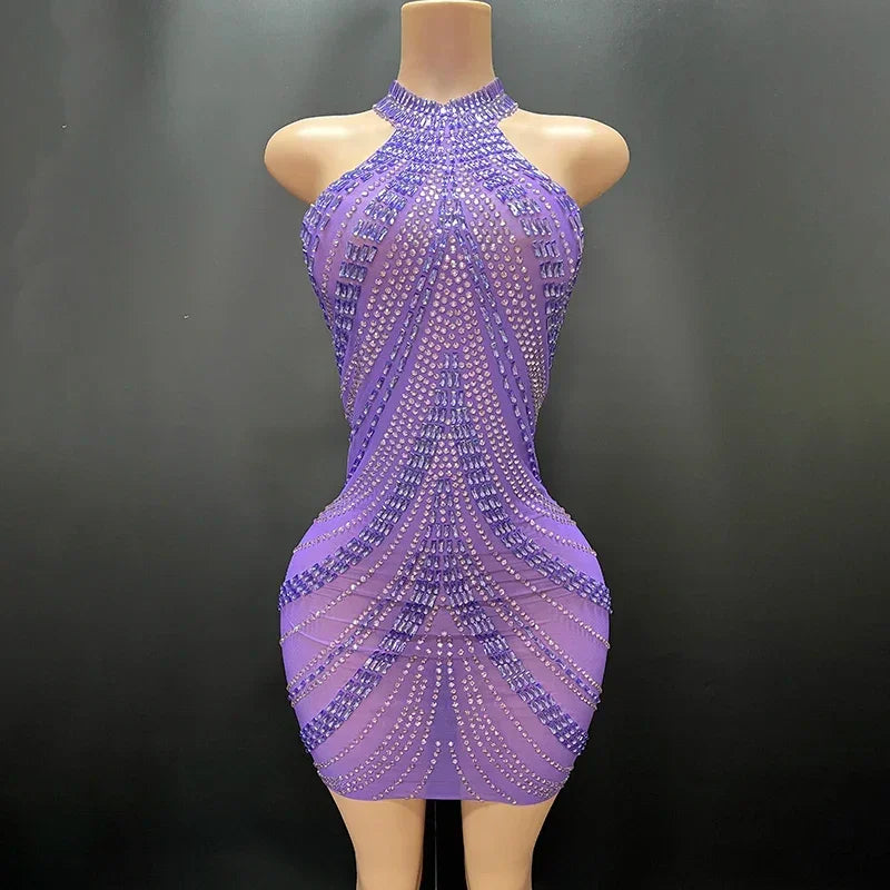 Fairmont Transparent Mesh Black Elegant Mini Dress