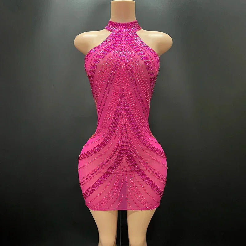 Fairmont Transparent Mesh Black Elegant Mini Dress