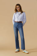 Chelsea High Rise Straight Crop Mid Weight Jeans