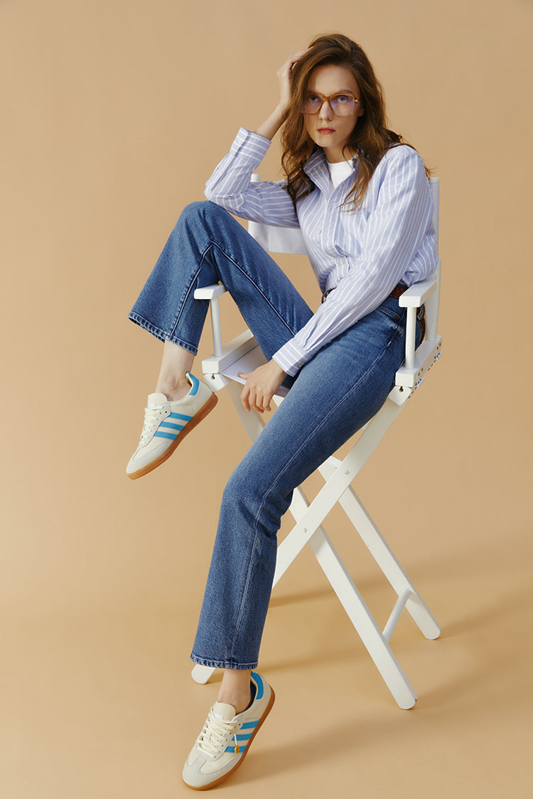Chelsea High Rise Straight Crop Mid Weight Jeans