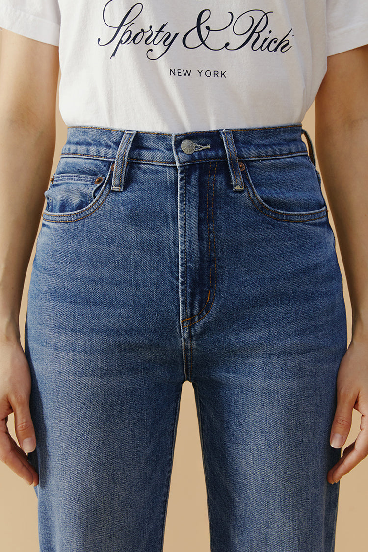 Chelsea High Rise Straight Crop Mid Weight Jeans