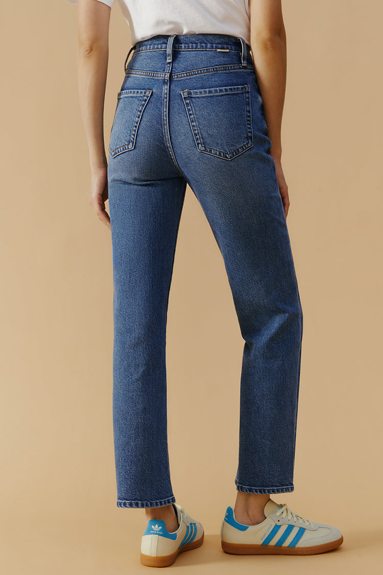 Chelsea High Rise Straight Crop Mid Weight Jeans