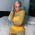 Paola Sexy Women Outfits Transparent  Two Piece Sets